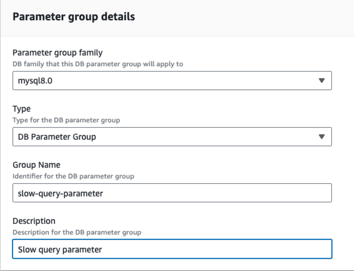 Parameter group details
