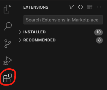 VSCode extension marketplace icon