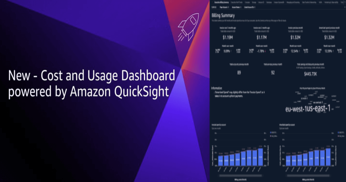 (Cost and Usage) Data Exports Dashboard by Amazon QuickSight