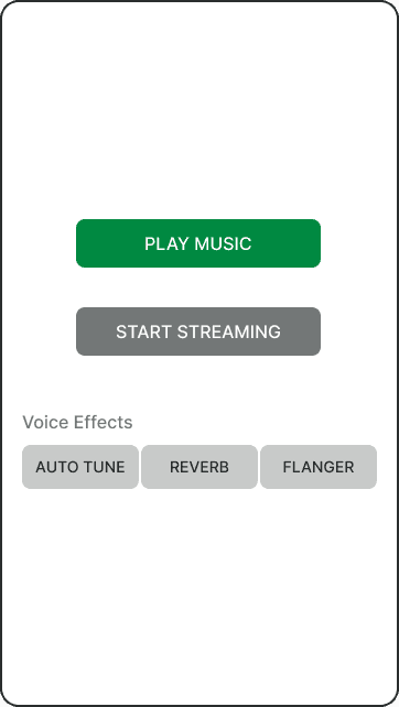 User interface screen with voice effects