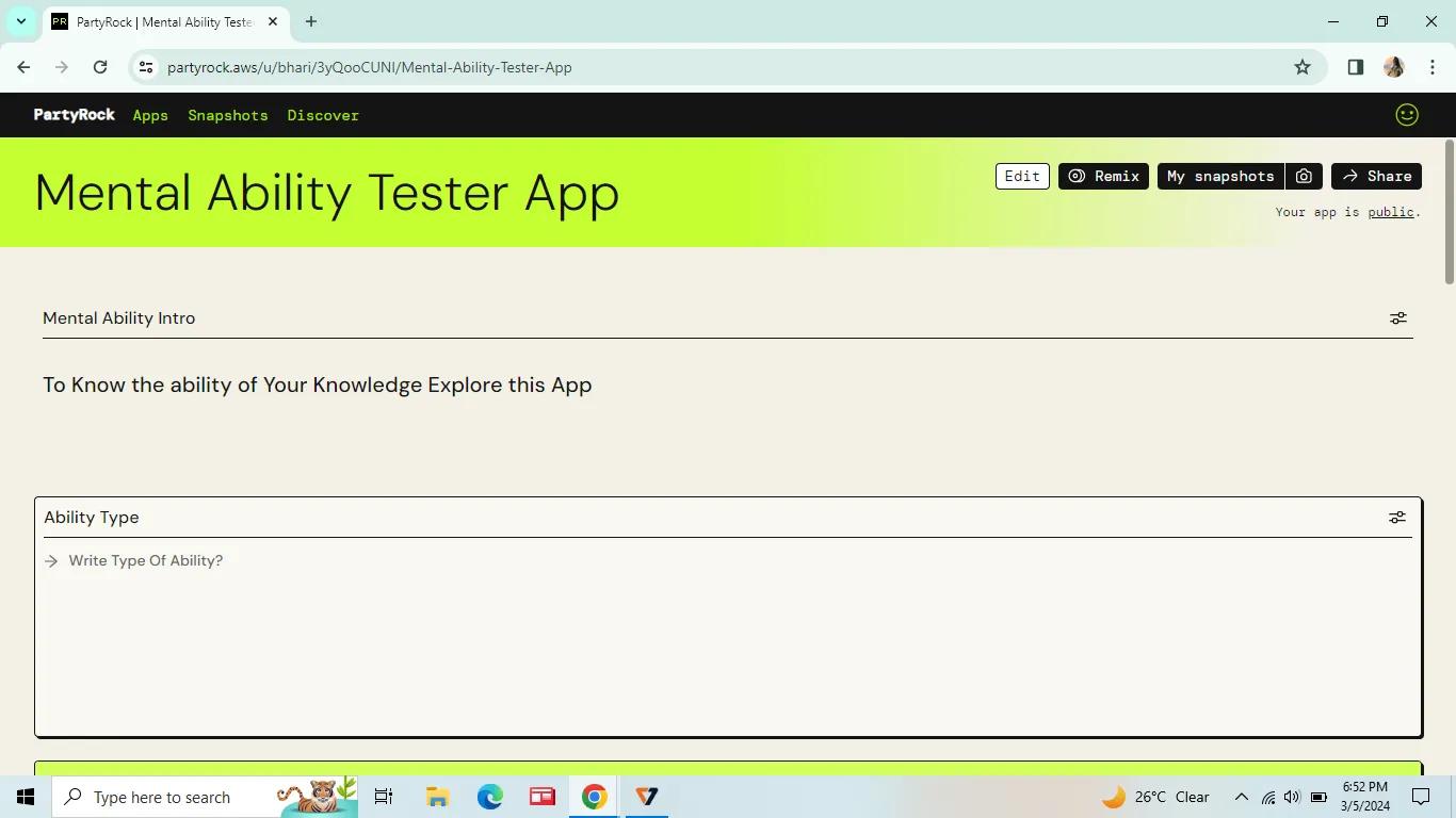 Mental Ability Tester App