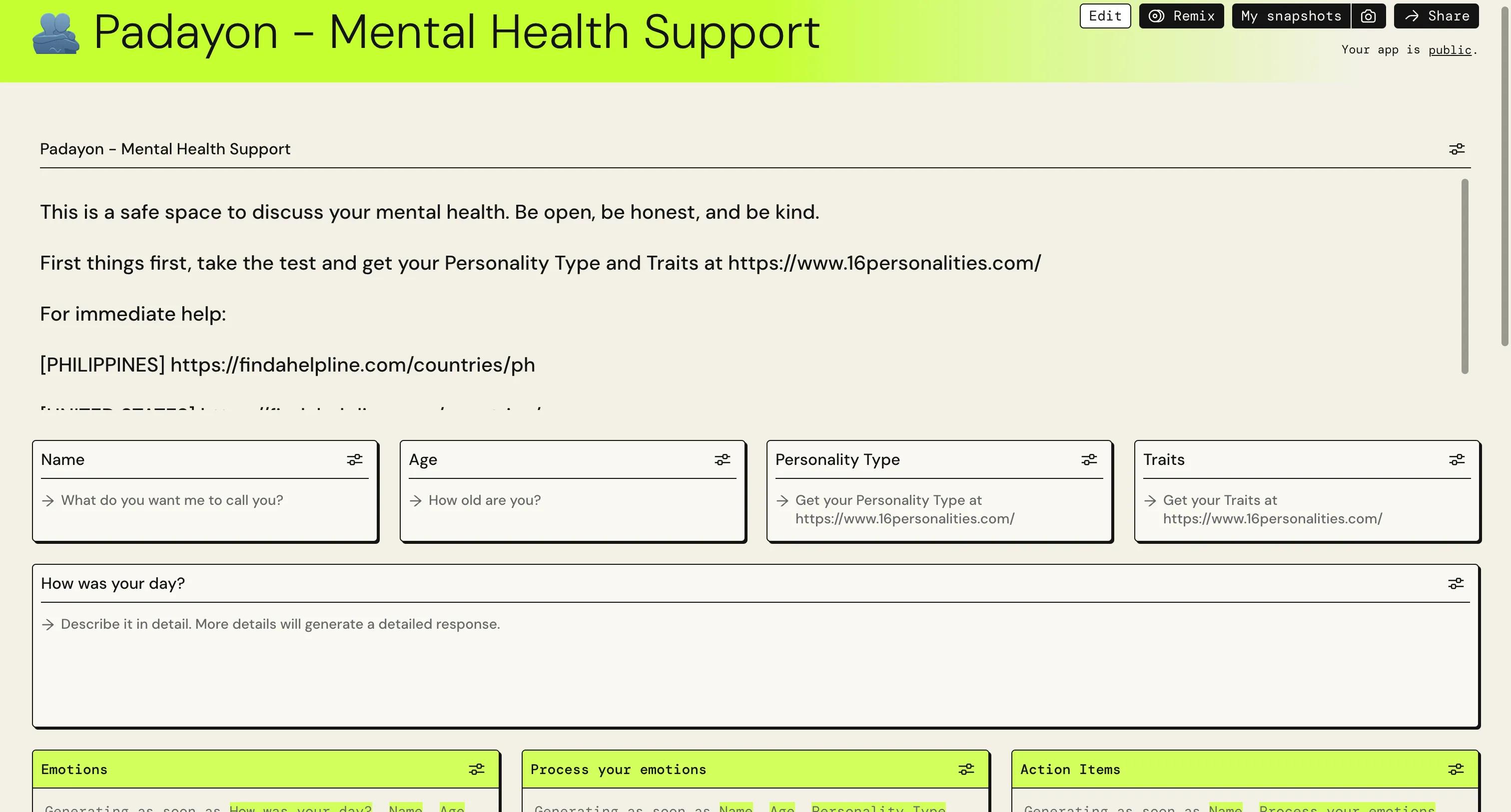 Padayon - Mental Health Support (Gen AI app)