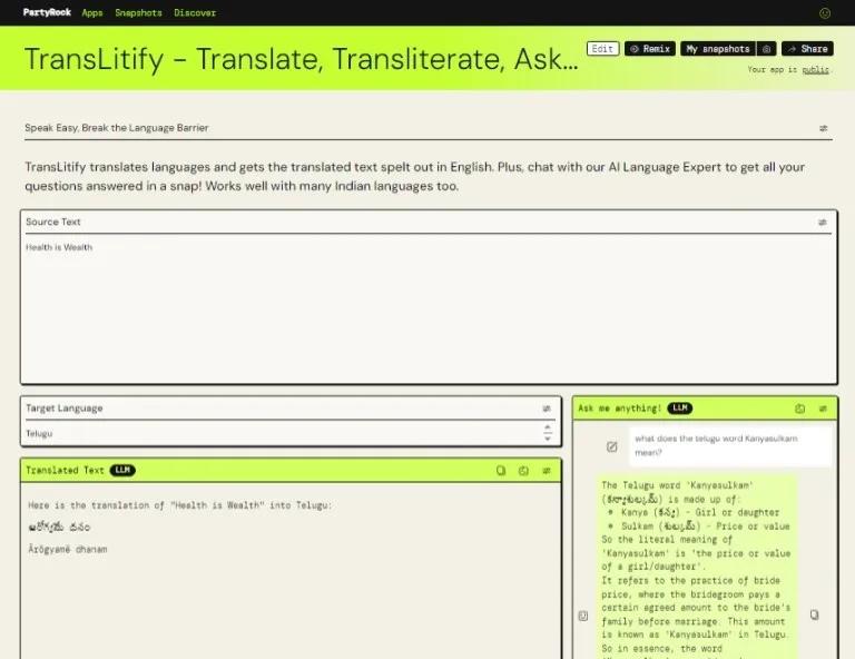 TransLitify - Translate, Transliterate, Ask an Expert