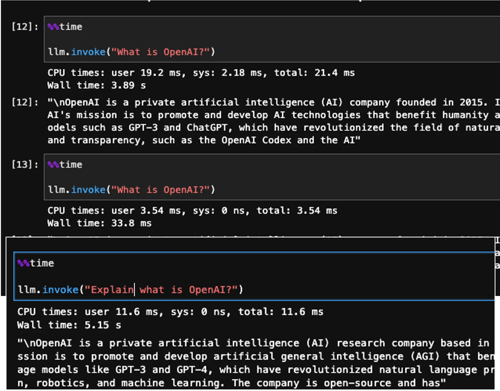 Exact key caching example