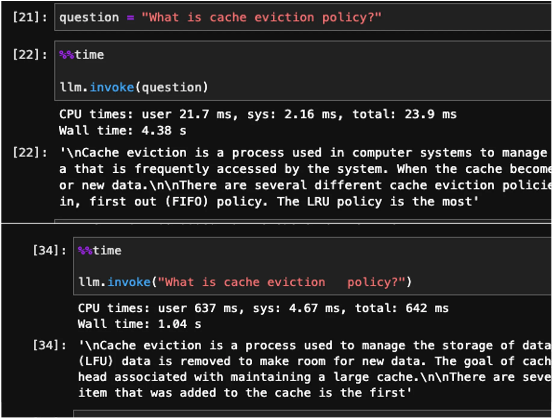 Semantic cache example