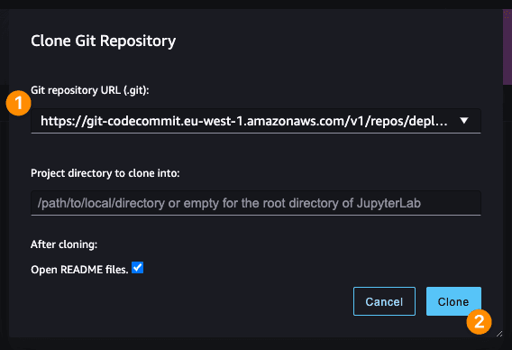 Let's clone the repository - step 2
