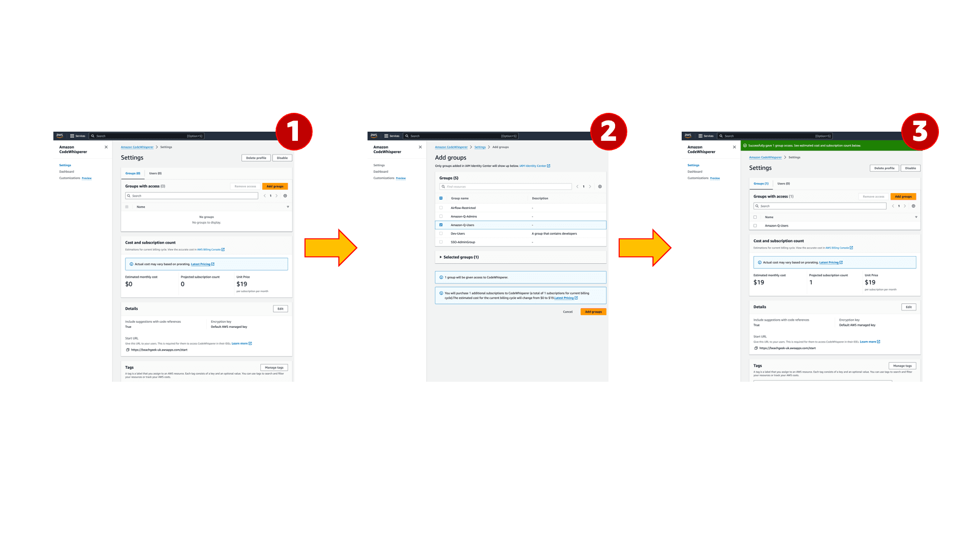 Enabling users to have access to Amazon Q