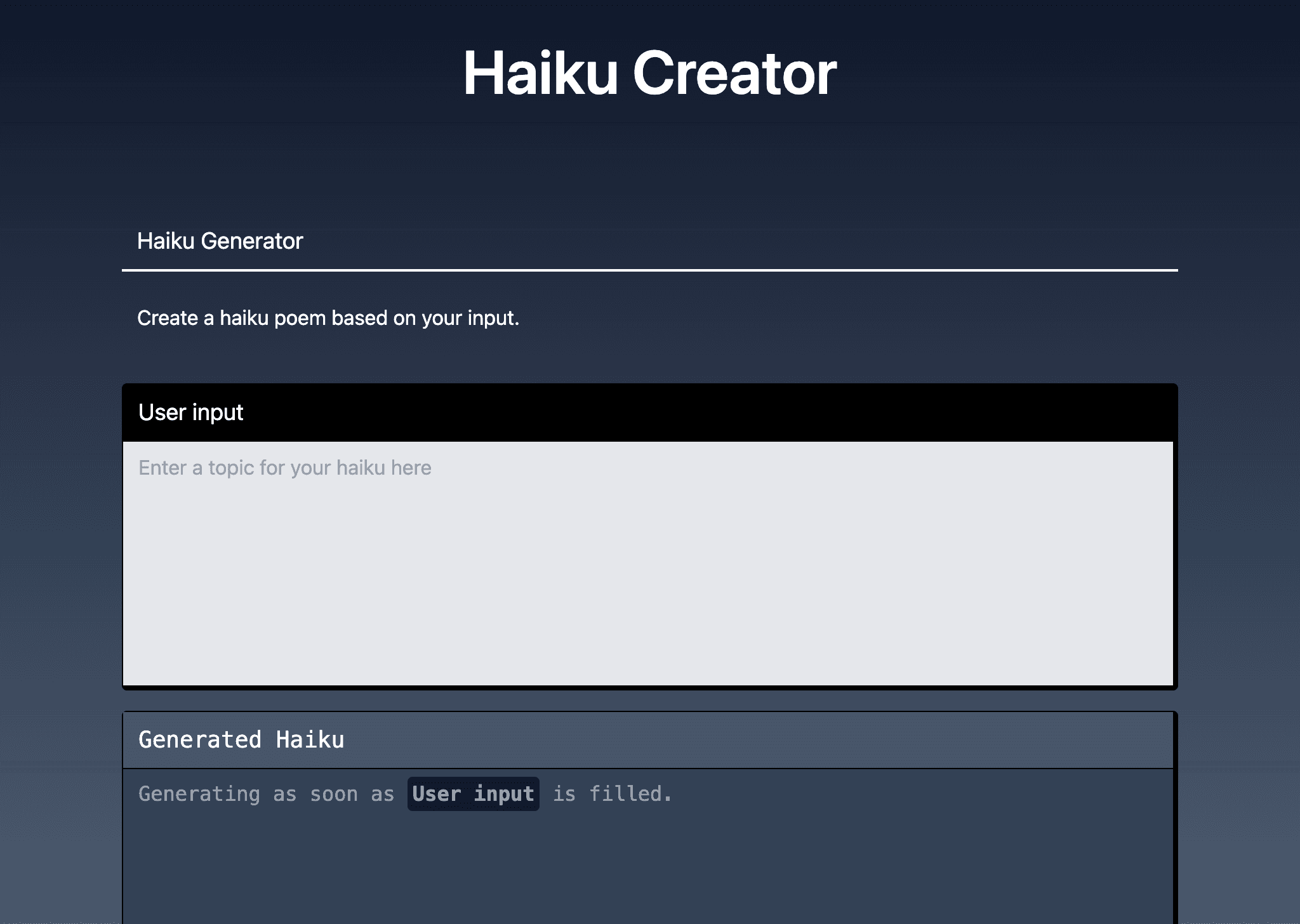 Alternative theme for Haiku Creator app