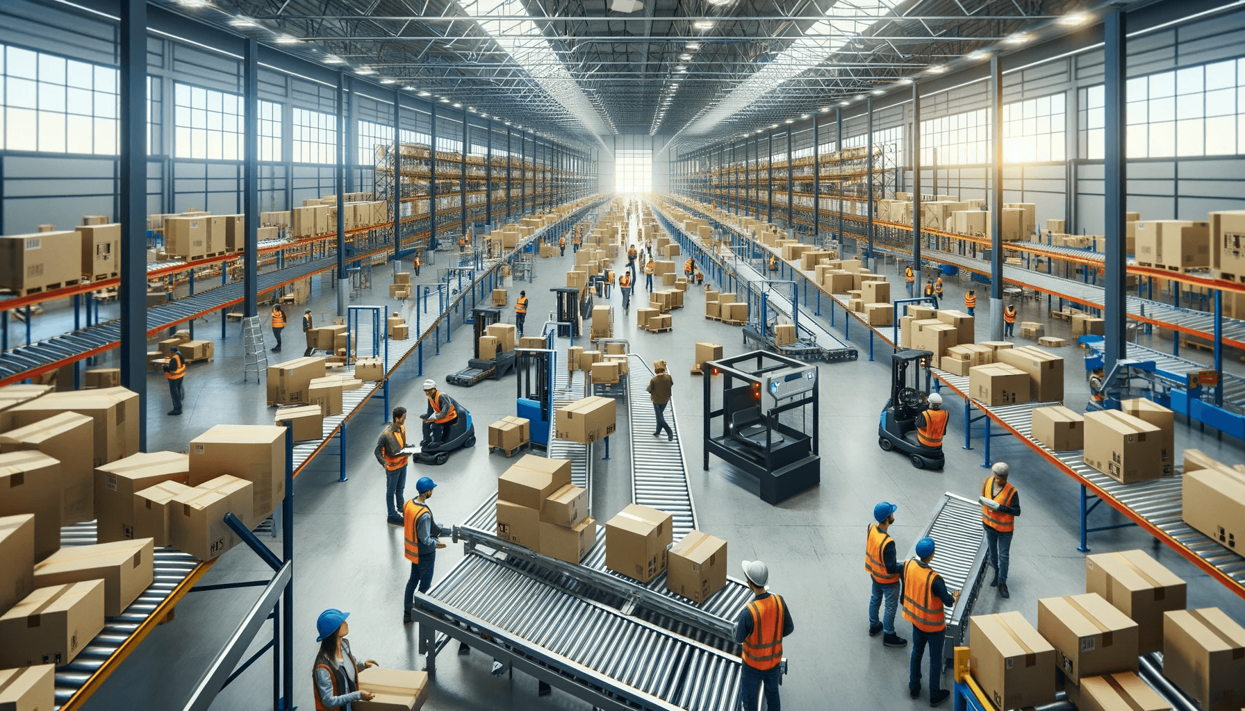 busy distribution center without IoT