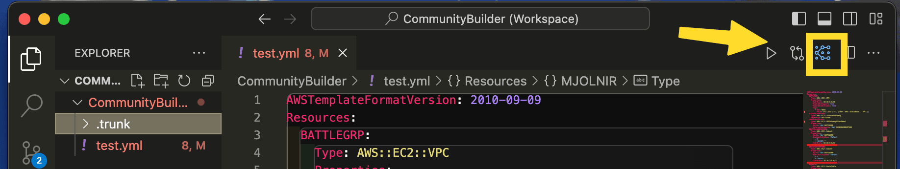 image of vsCode window with icon for tool