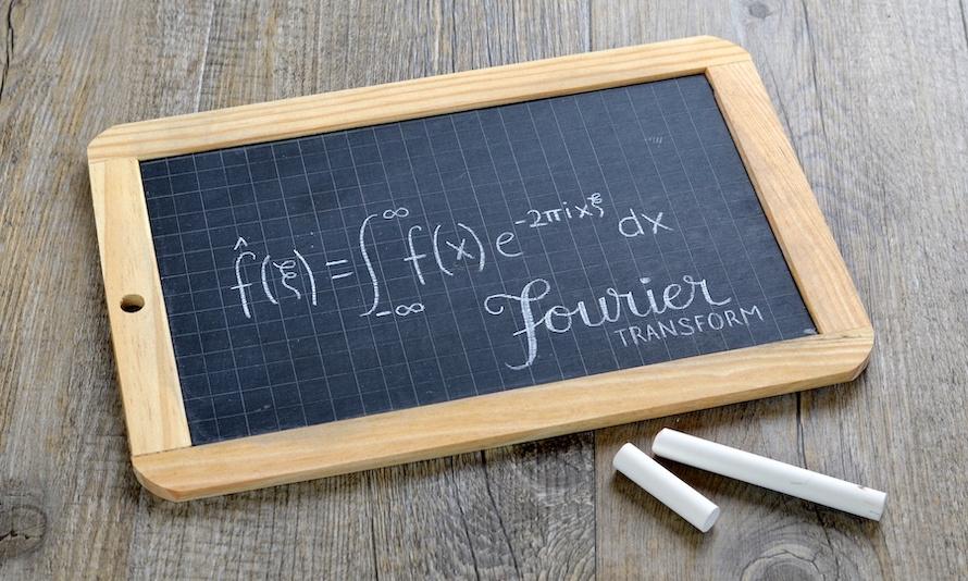 A blackboard with Fourier's formula