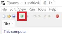 Thonny toolbar run button