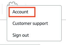 Choose Account from the drop down