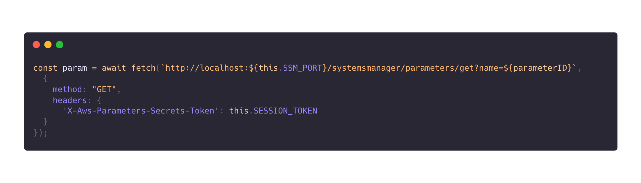 a Lambda function communicates with the Parameter Store extension with a simple HTTP request. Then the extension takes care to fetch the requested parameter or retrieve it from the internal cache without calling the Parameter Store API