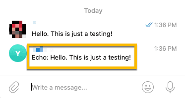 Sending a text message to Telegram bot