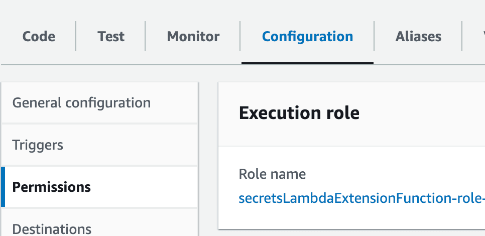 The lambda Configuration page