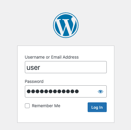Sign in to the Wordpress administrator page