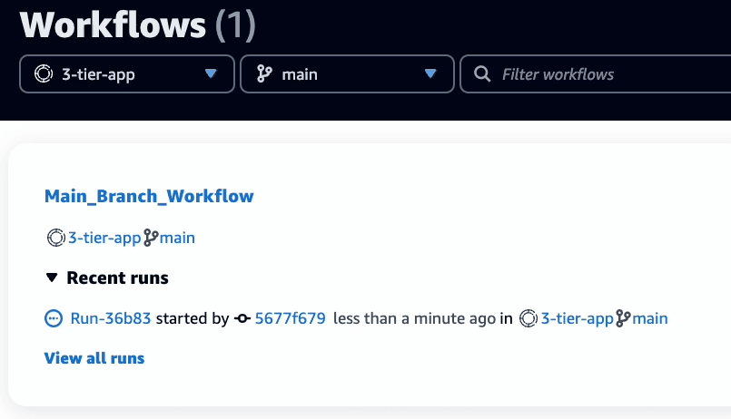 CodeCatalyst Workflow recent runs started automatically