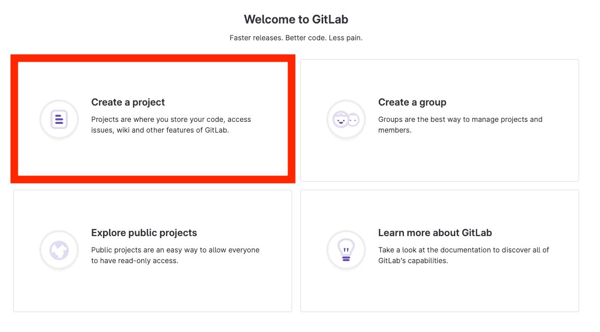 Create a GitLab project