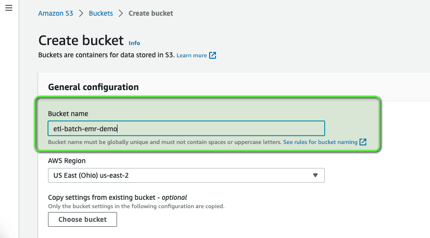 Bucket Creation UI