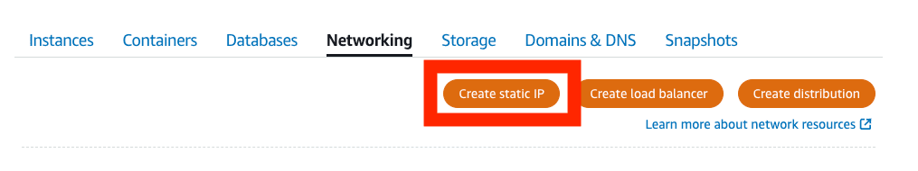 Choose Create static IP.