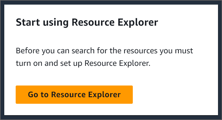 A button with Go to Resource Explorer