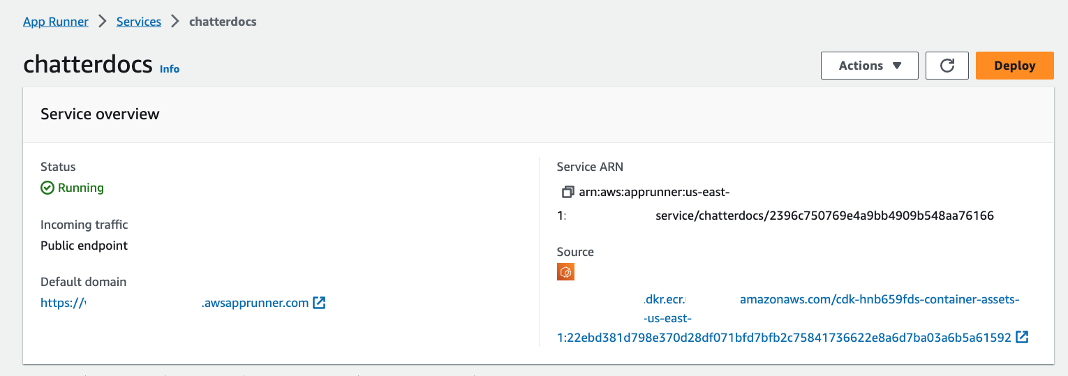 App Runner service