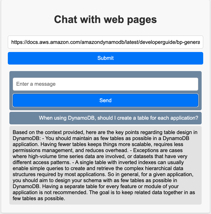 web app in action