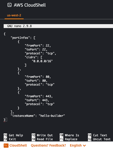 Saving the ports.json configuration file