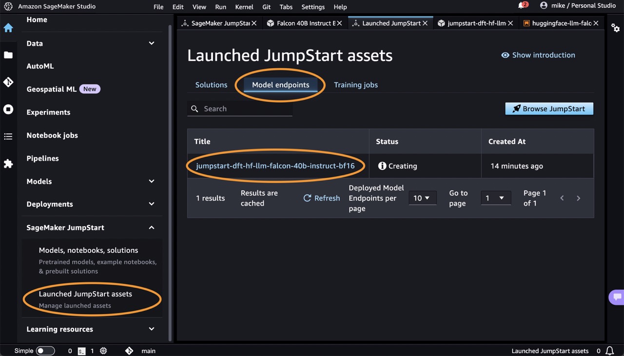 Go to Amazon SageMaker JumpStart