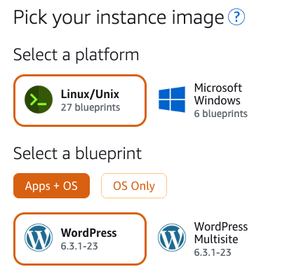Lightsail WordPress blueprint