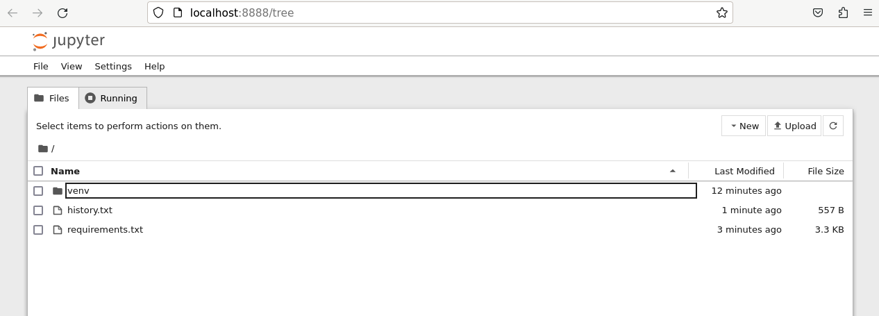 Jupyter notebook in a browser window