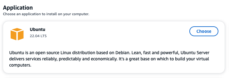 Select Ubuntu to create an instance.