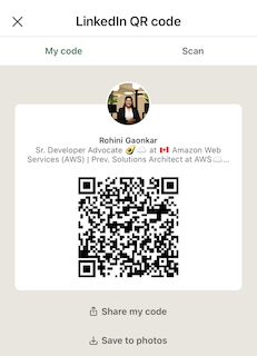 LinkedIn generated QR code