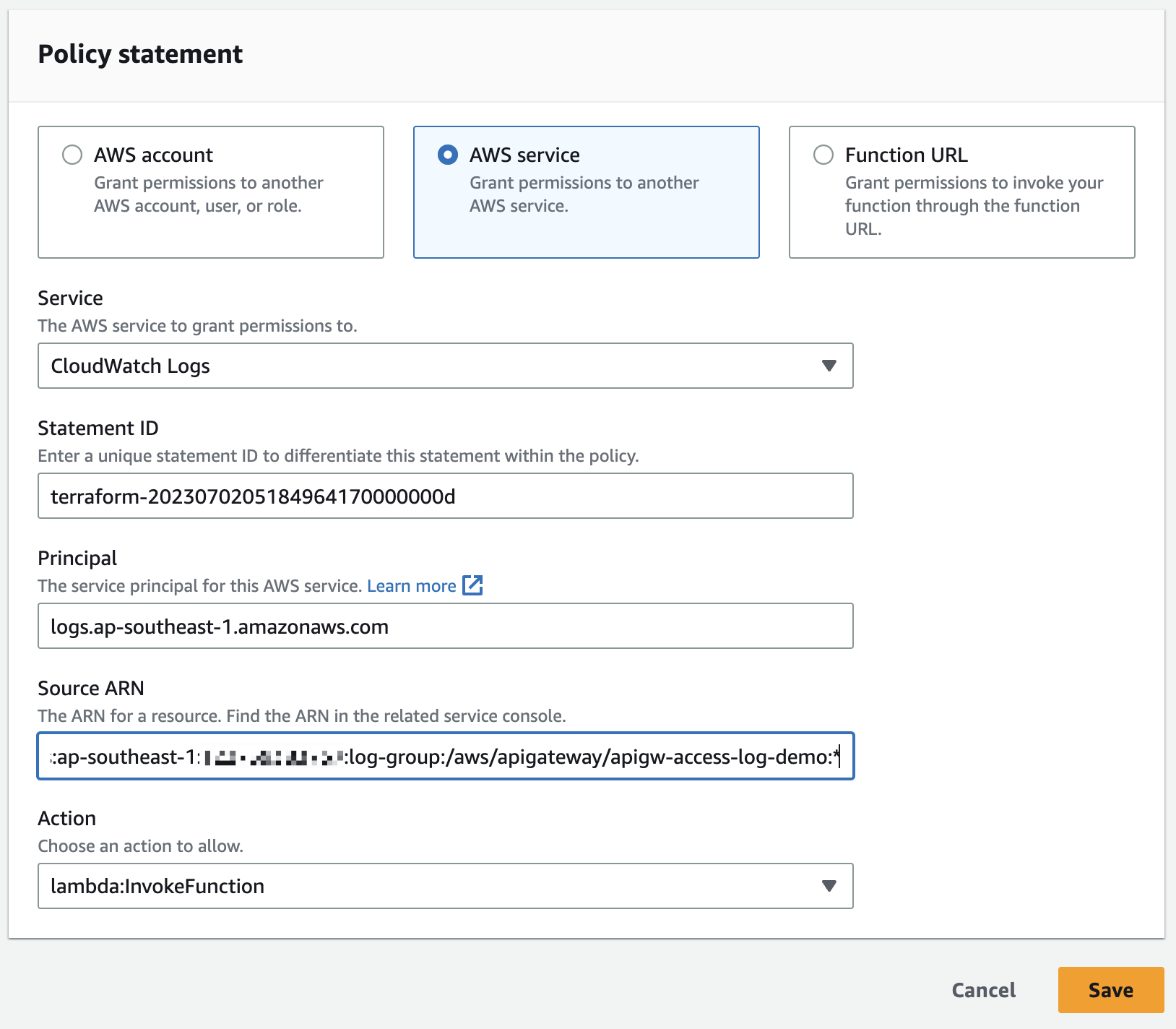 Lambda Function Resource Based Policy