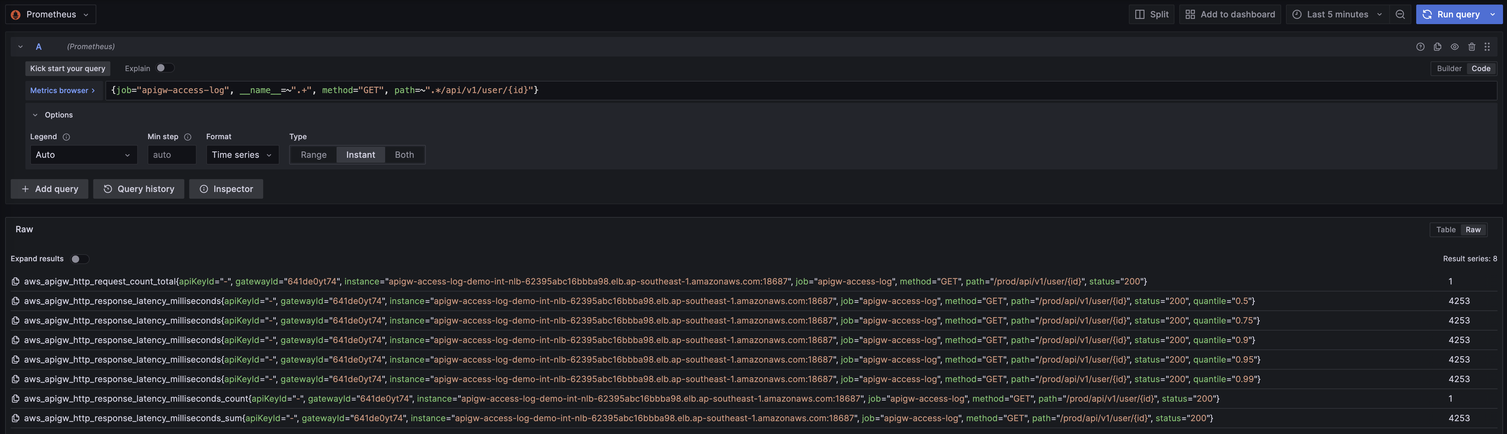 Prometheus Query Result