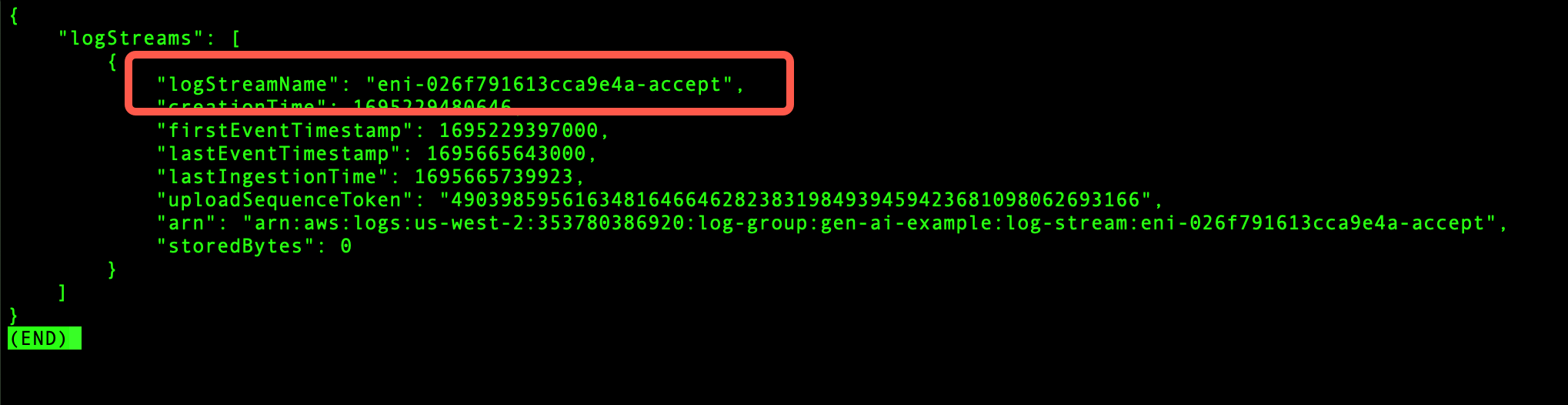 Getting the Log Stream Name