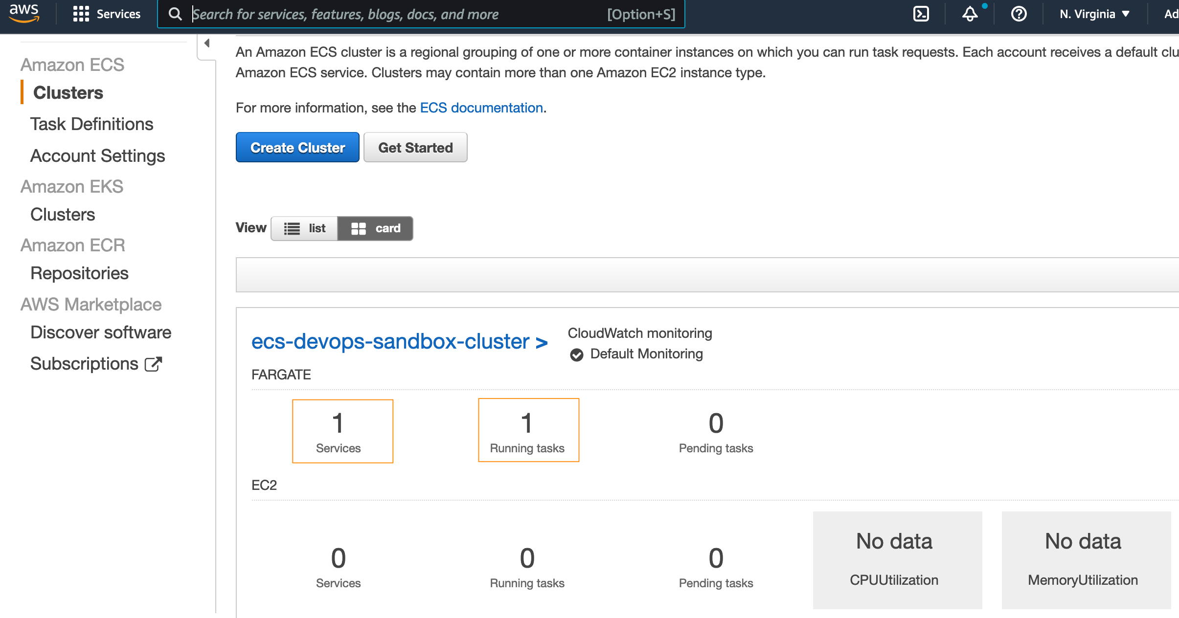 Sand Box Cluster AWS Builder Center