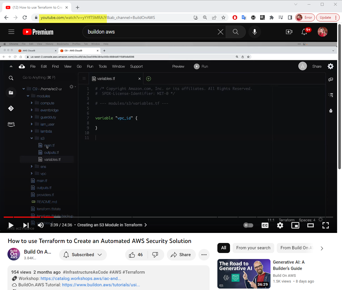 YouTube video URL