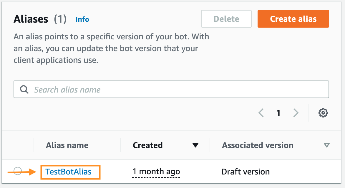 Choose Aliases name