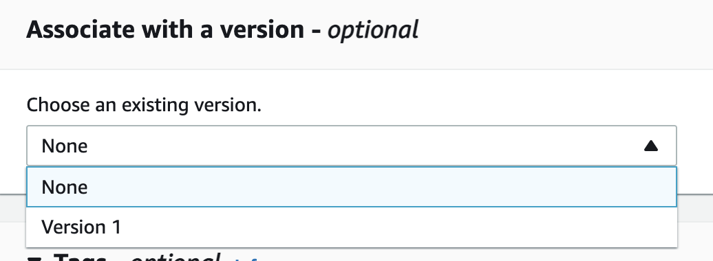 Associate with a version, choose the new version.