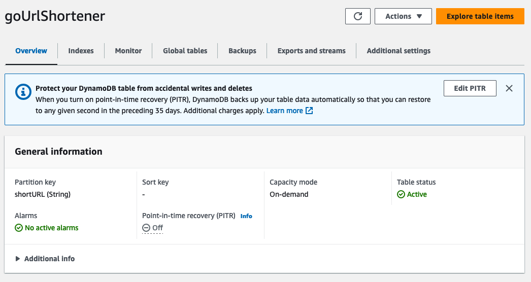 DynamoDB Setup