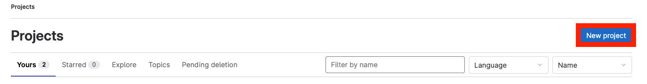 Create a new GitLab project