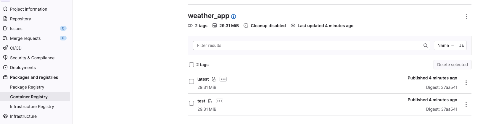 GitLab Container Repository