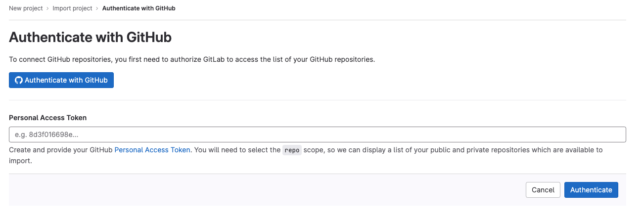 Authenticate to GitHub