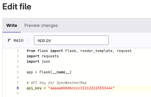Add Openweather API key