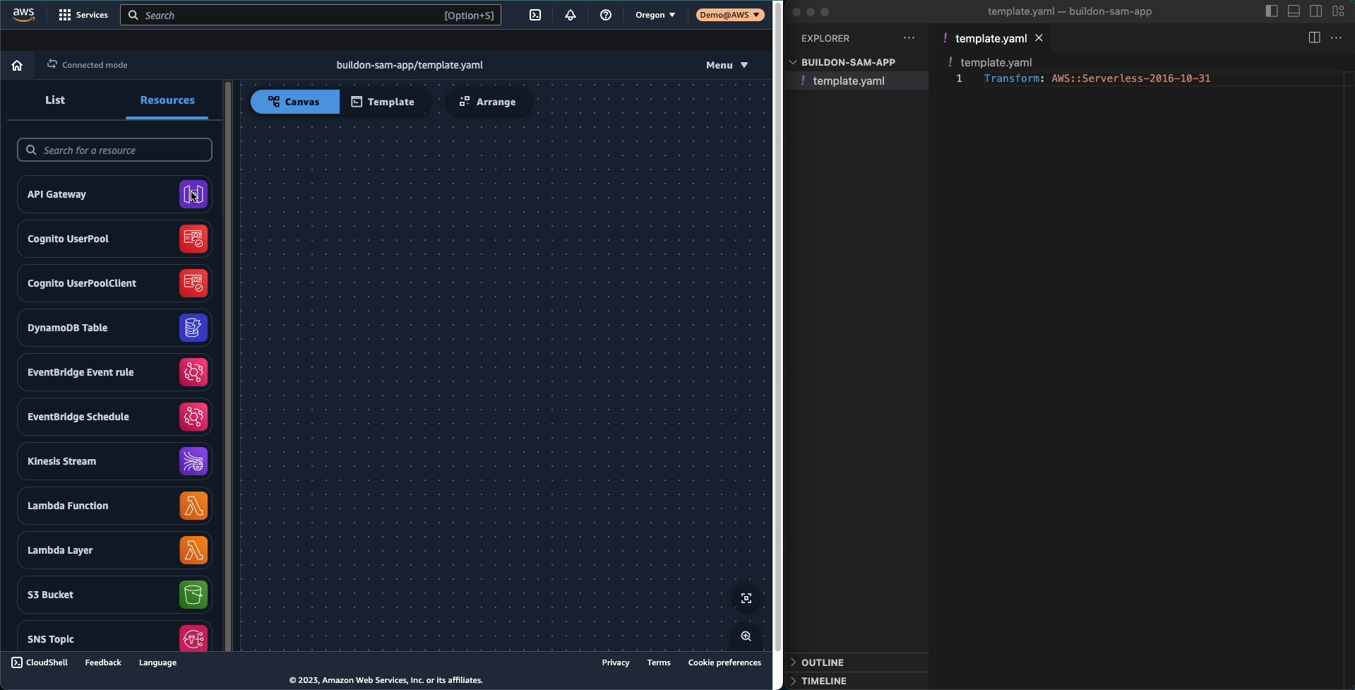 Application Composer Console and Visual studio IDE side-by-side