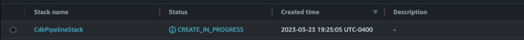 New stack is in CREATE_IN_PROGRESS state in CloudFormation console