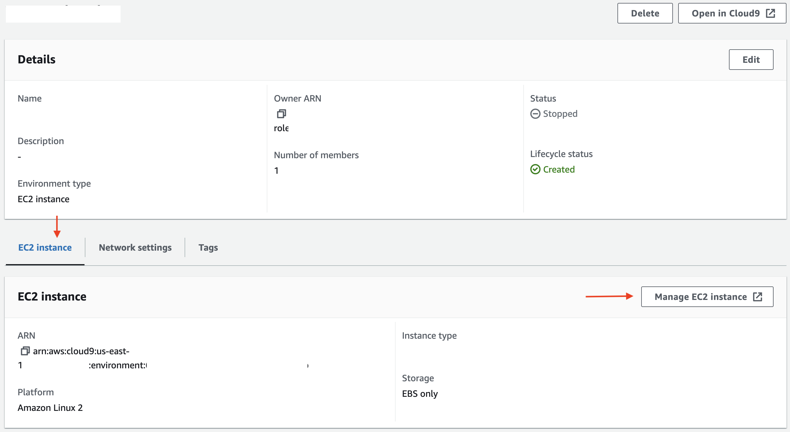 AWS Cloud9 environment creation