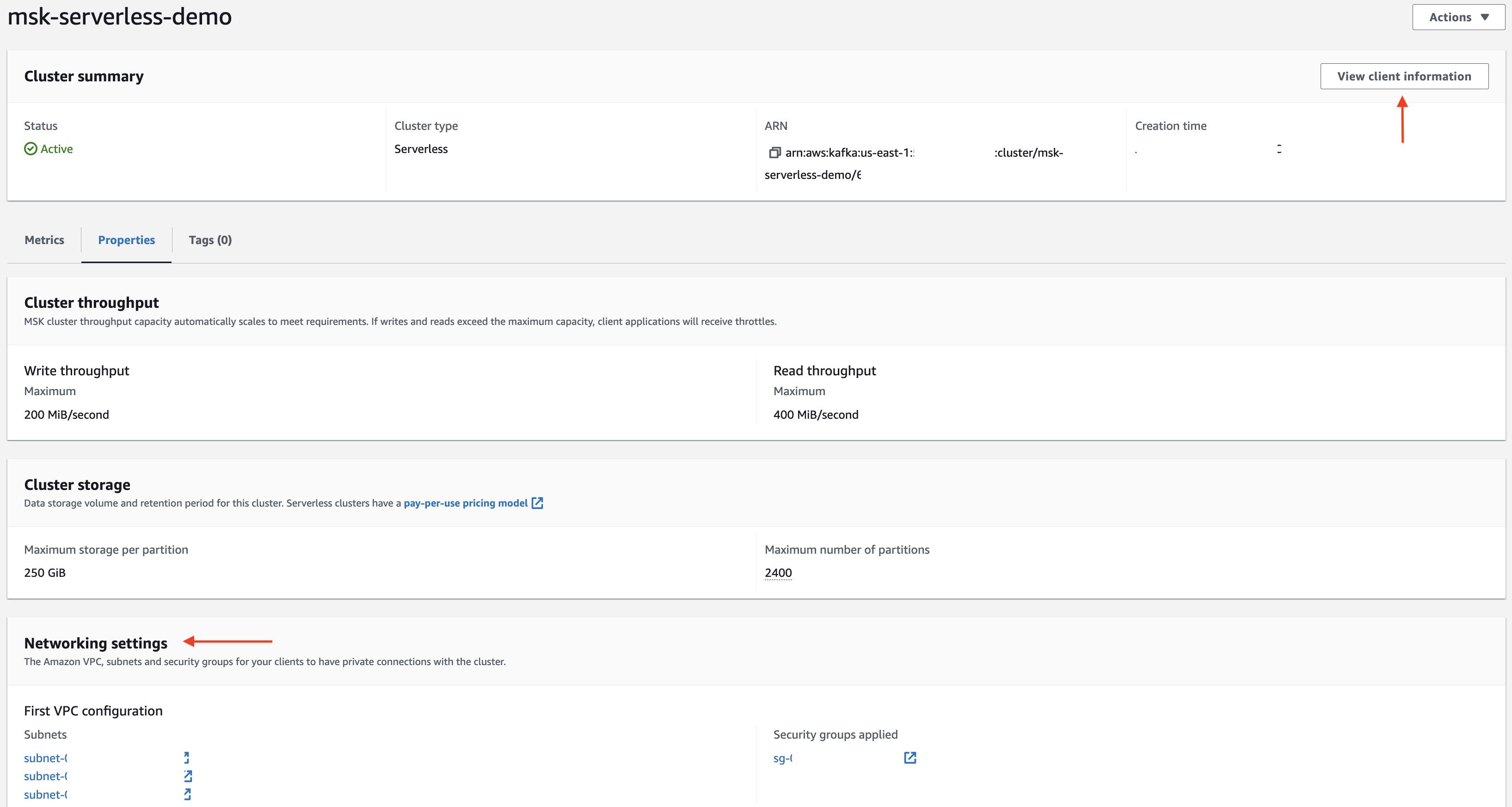 MSK cluster creation